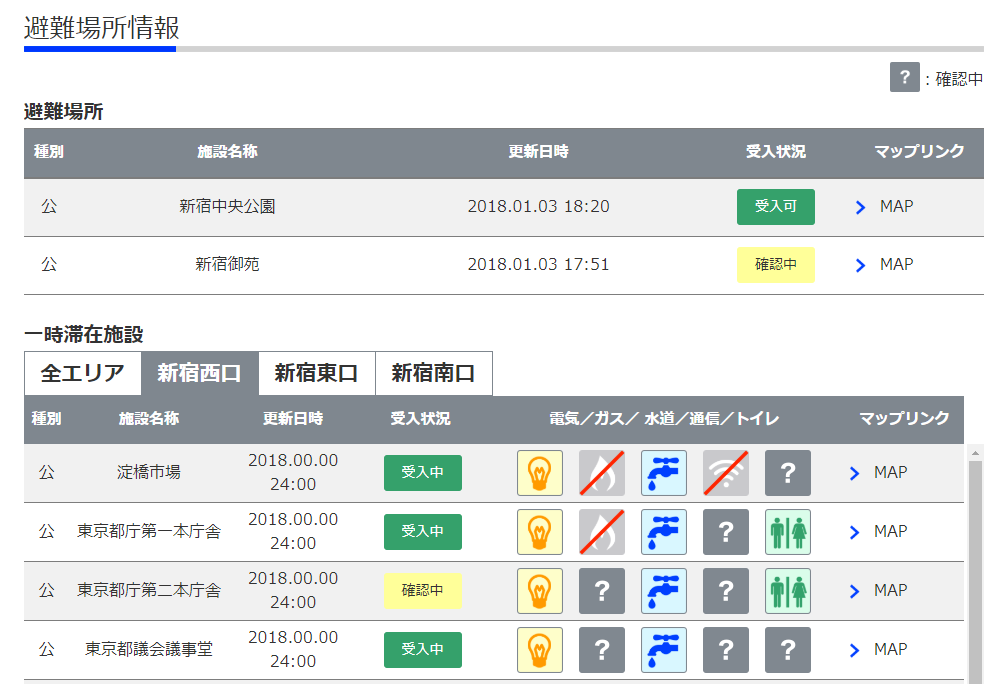 避難場所情報